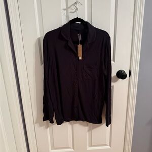 SKIMS Women's Black Button-Down Pajama Top and Pants